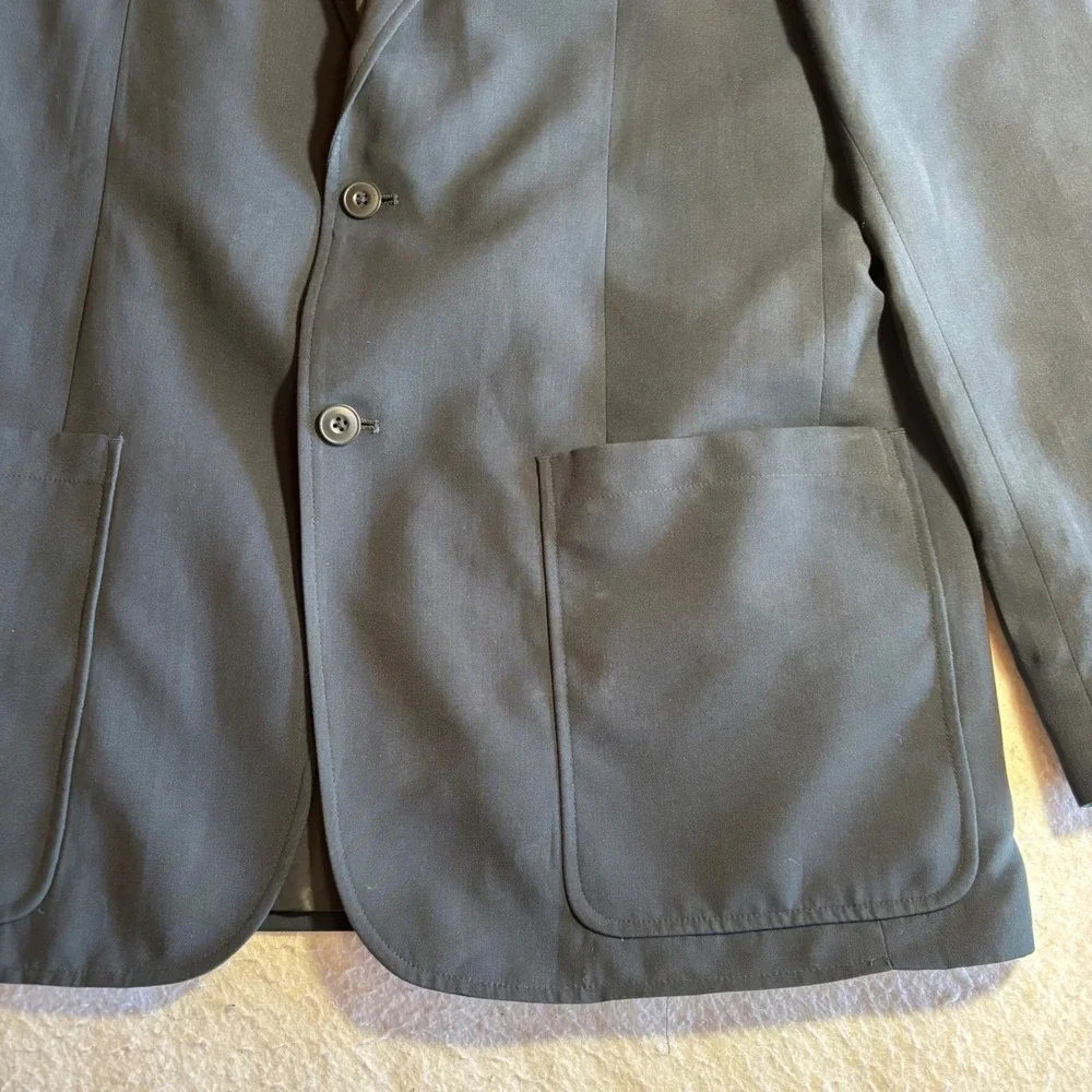Duluth Trading Co Mens 44 Tall‎ Blue Polyester Blazer Jacket Workwear Outerwear